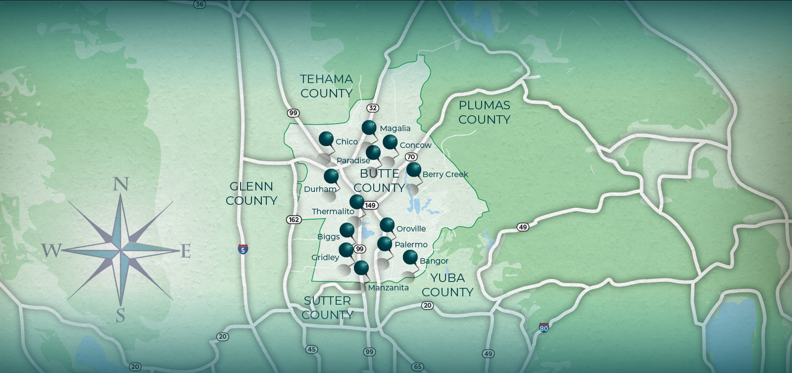 butte county selpa map